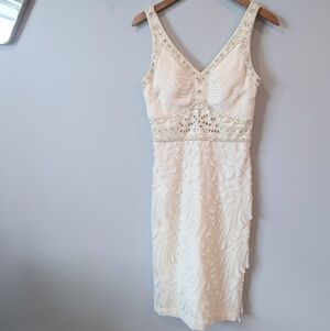 Sue Wong Beaded Sheath Wedding Dress V-Neck Sleeveless